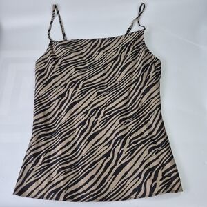 OLM Satin Cami Size Medium Zebra Print Blouse